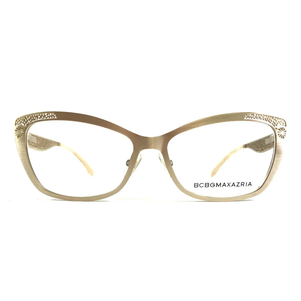 BCBGMAXAZRIA Eyeglasses Frames BEATRIZ GOLD Cat Eye Brushed Gold 53-15-140